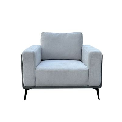 Vista 1 Seater Fabric Sofa - Warm Grey / Dark Grey